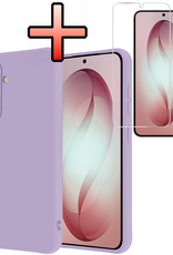 NoXx NoXx Samsung Galaxy S26 Plus Hoesje Siliconen Met Screenprotector - Lila