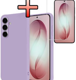 NoXx NoXx Samsung Galaxy S26 Plus Hoesje Siliconen Met Screenprotector - Lila