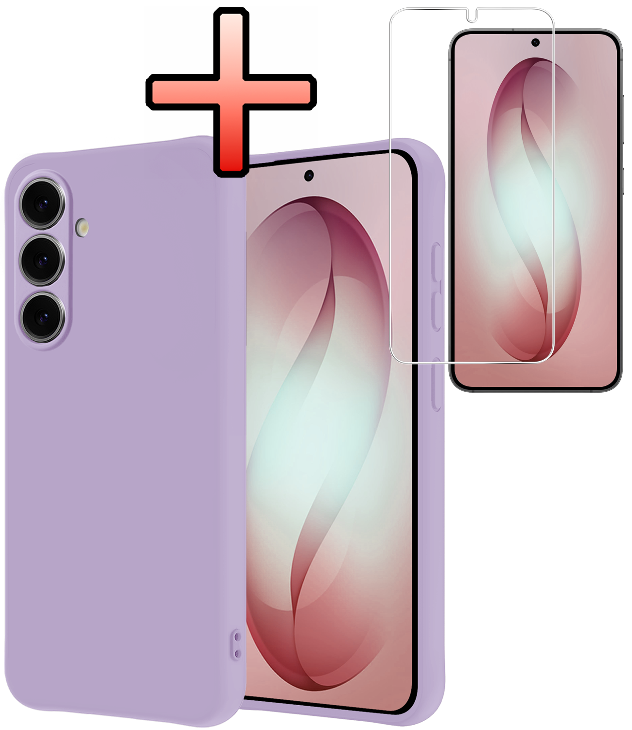 NoXx NoXx Samsung Galaxy S26 Plus Hoesje Siliconen Met Screenprotector - Lila