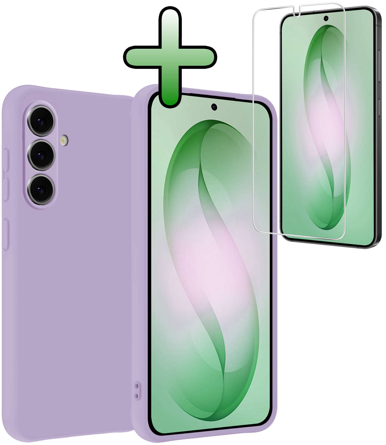 BASEY. BASEY. Samsung Galaxy S26 Plus Hoesje Siliconen Met Screenprotector - Lila