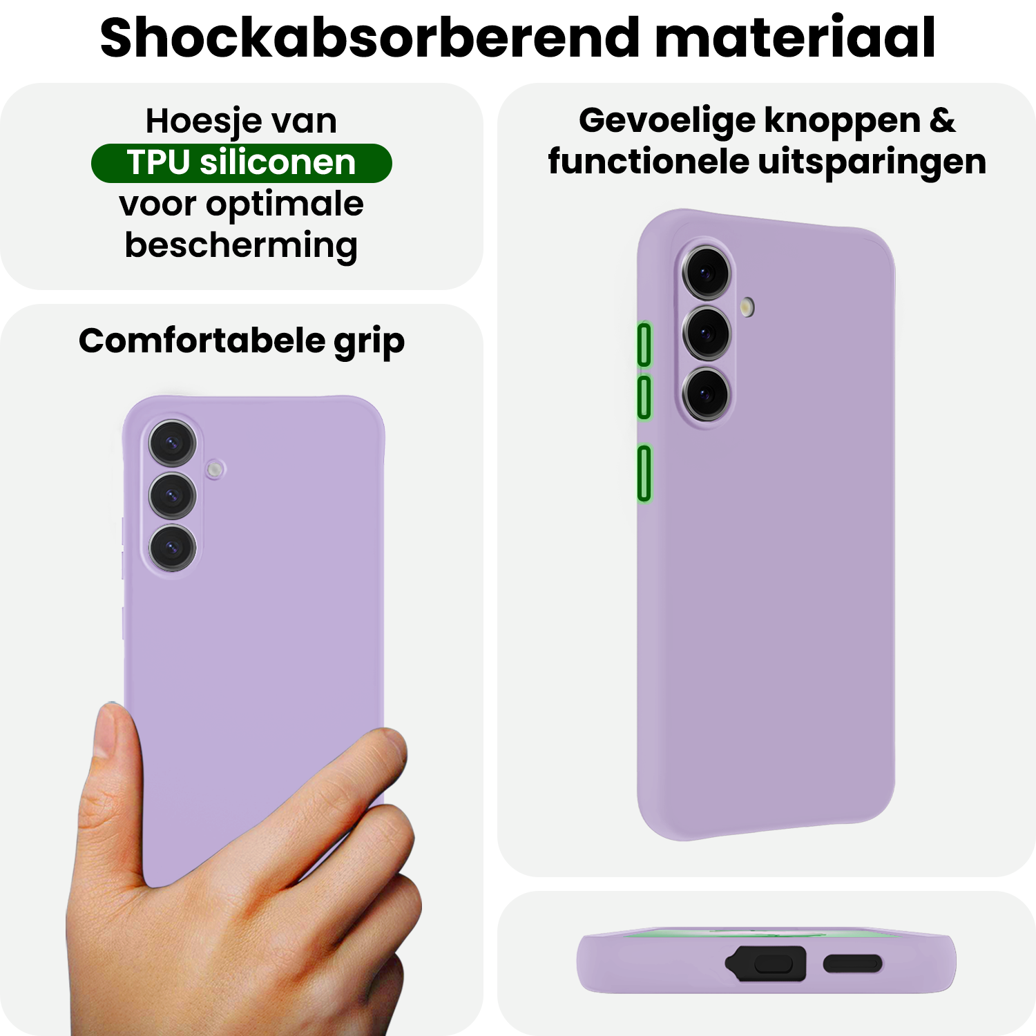 BASEY. BASEY. Samsung Galaxy S26 Plus Hoesje Siliconen Met Screenprotector - Lila