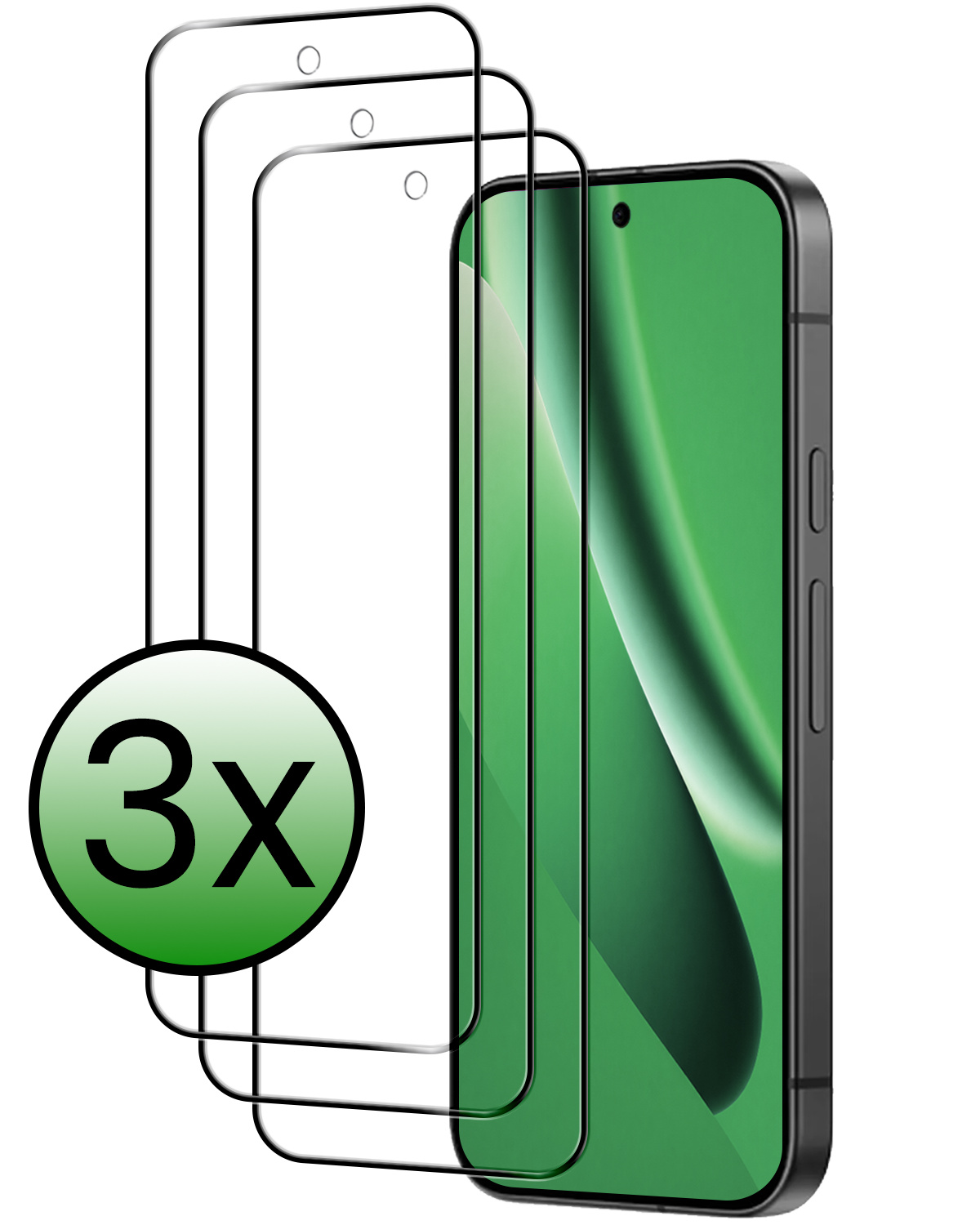 BASEY. BASEY. Google Pixel 10a Screenprotector Glas Full Cover - 3 PACK