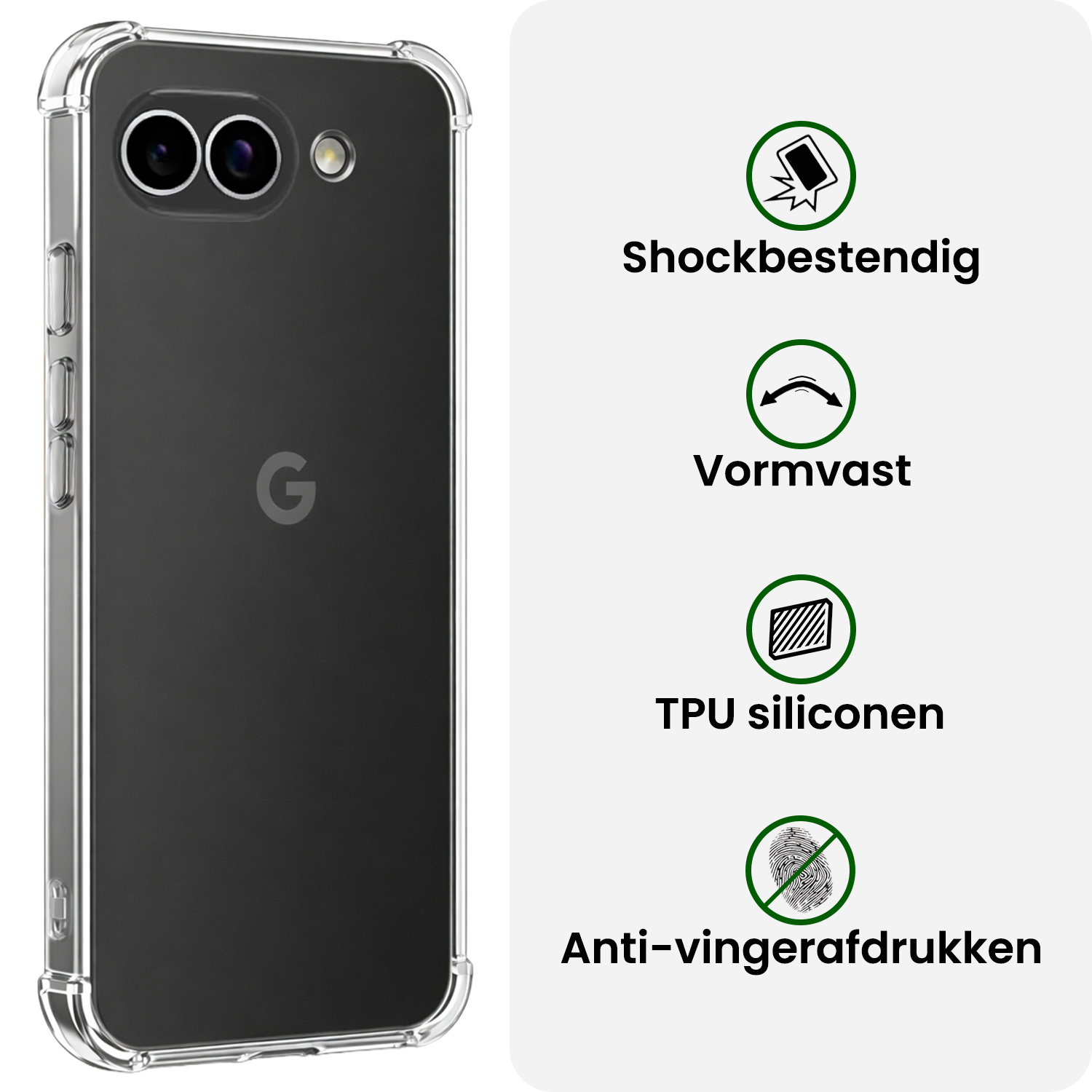 BASEY. BASEY. Google Pixel 10a Hoesje Shockproof - Transparant - 2 PACK