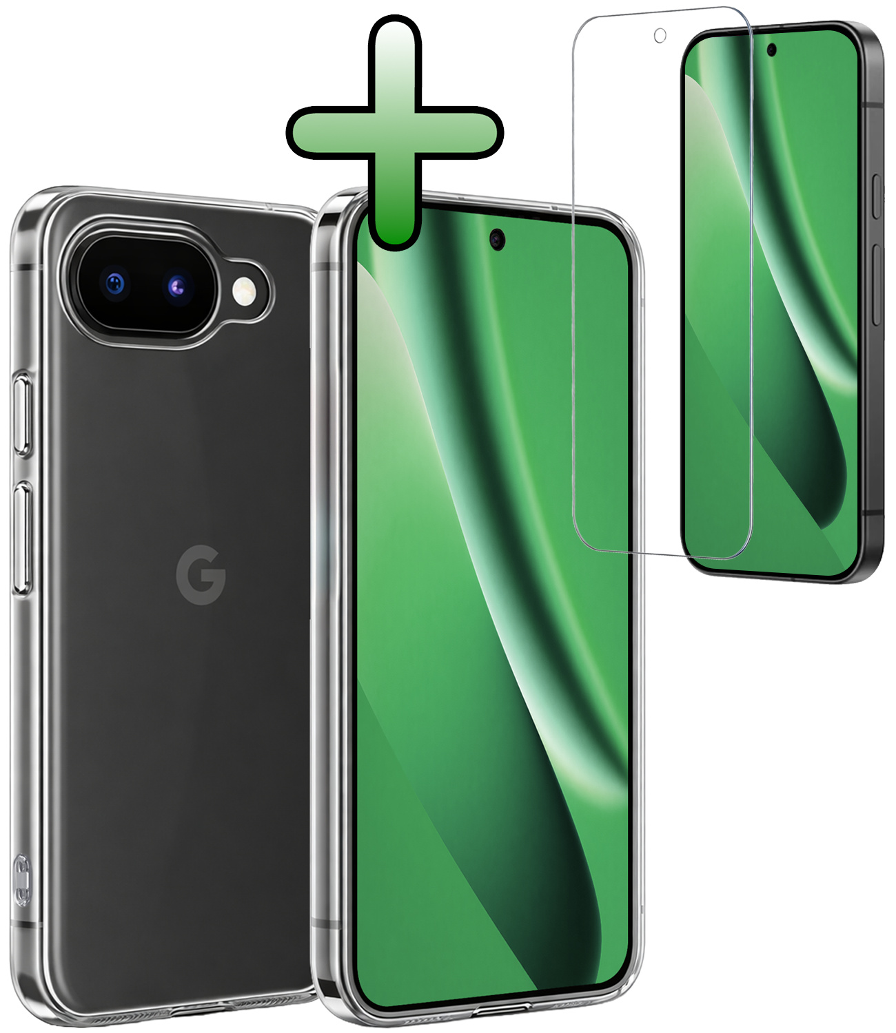 BASEY. BASEY. Google Pixel 10a Hoesje Siliconen Met Screenprotector - Transparant