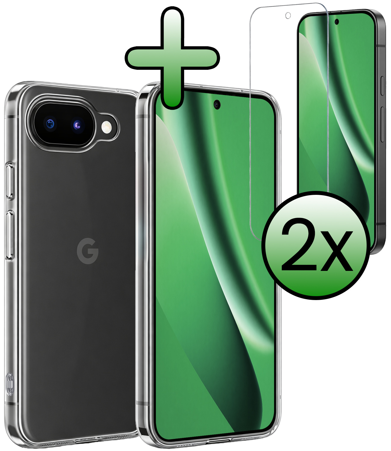 BASEY. BASEY. Google Pixel 10a Hoesje Siliconen Met 2x Screenprotector - Transparant