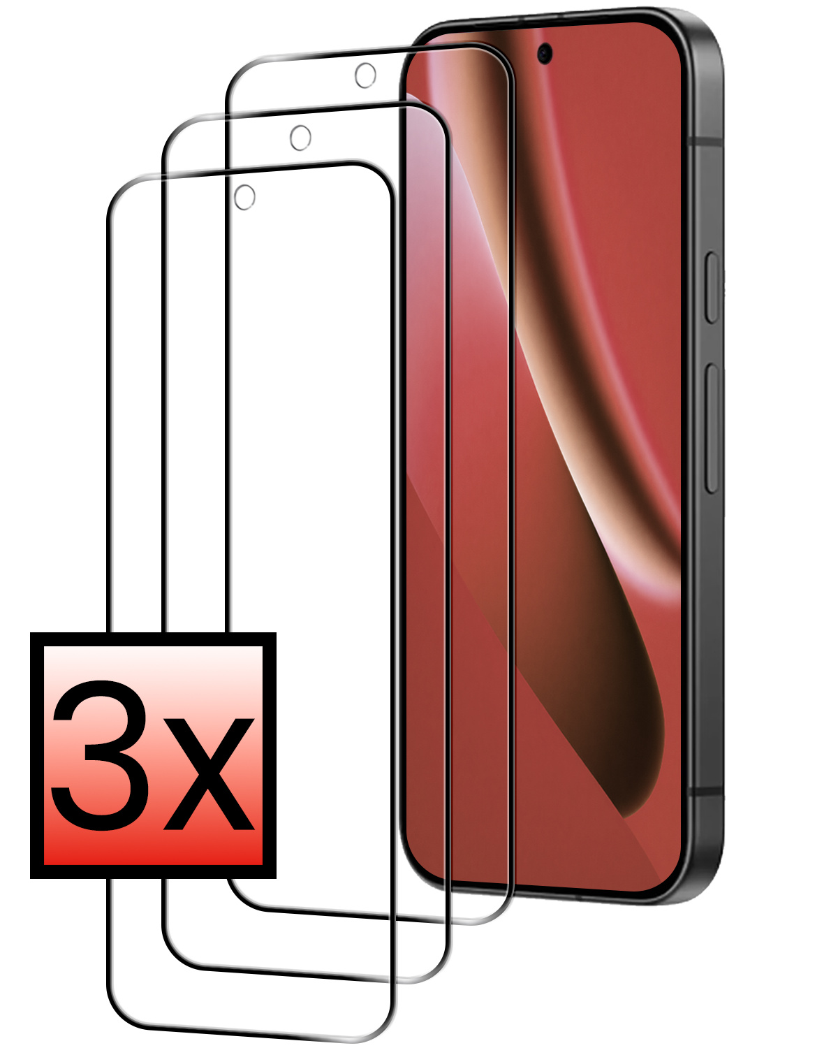 NoXx NoXx Google Pixel 10a Screenprotector Glas Full Cover - 3 PACK