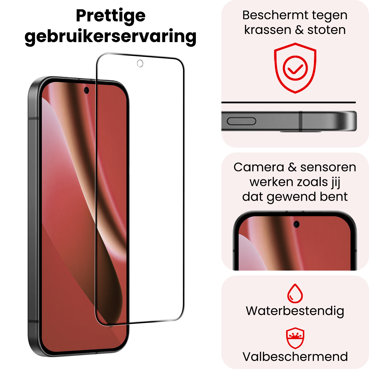 NoXx NoXx Google Pixel 10a Screenprotector Glas Full Cover - 3 PACK