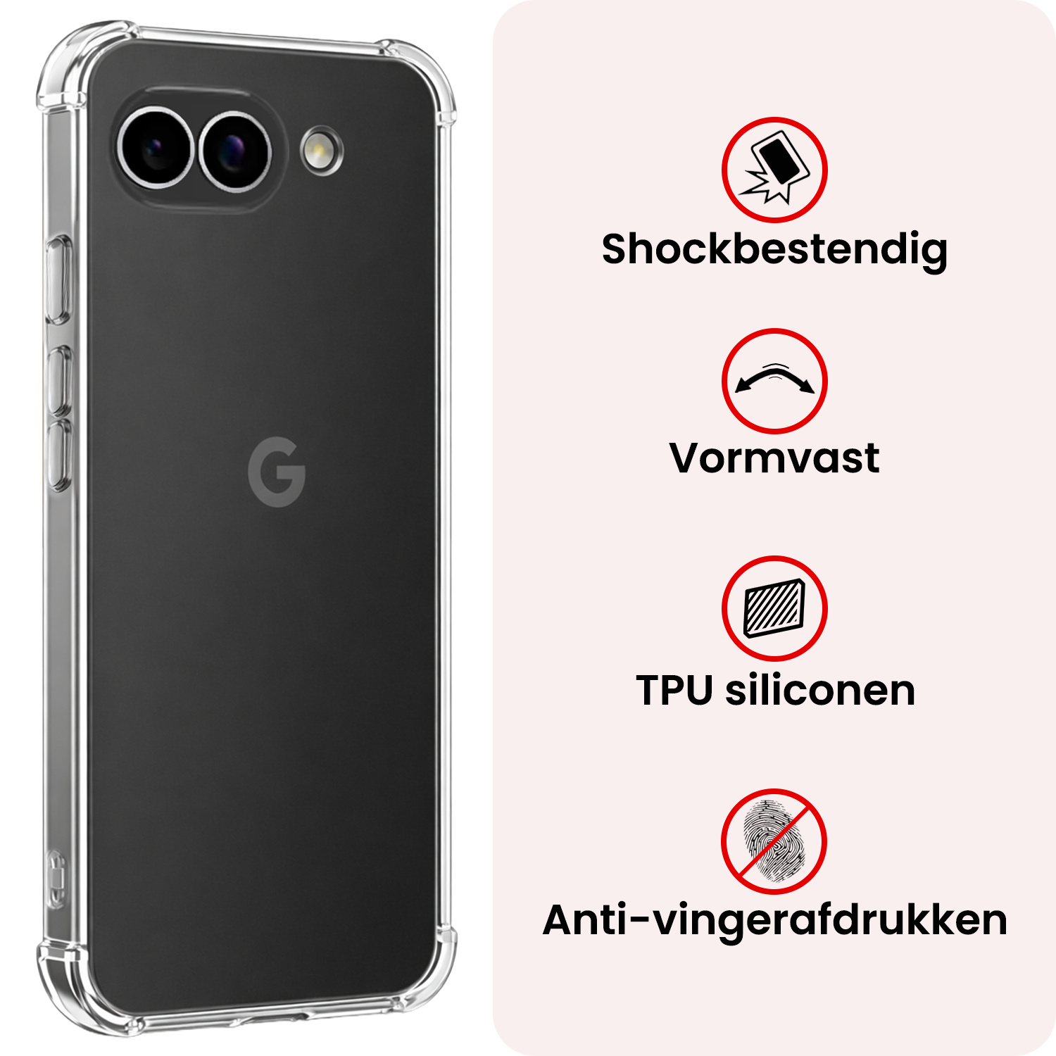 NoXx NoXx Google Pixel 10a Hoesje Shockproof - Transparant