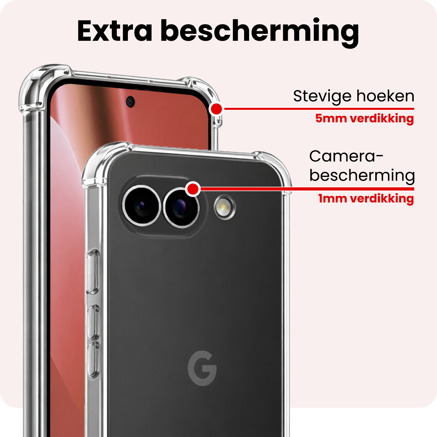 NoXx NoXx Google Pixel 10a Hoesje Shockproof - Transparant