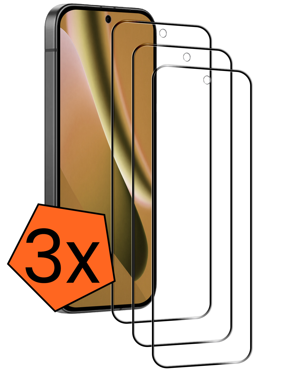 Nomfy Nomfy Google Pixel 10a Screenprotector Glas Full Cover - 3 PACK