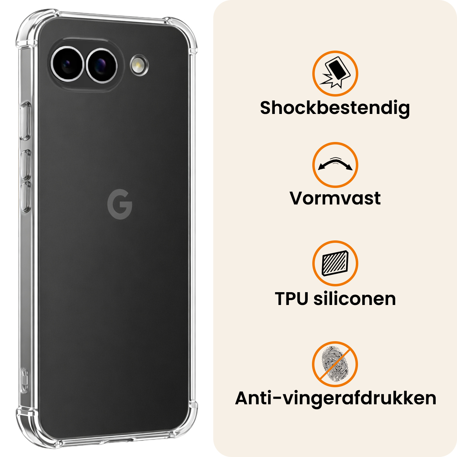 Nomfy Nomfy Google Pixel 10a Hoesje Shockproof Met 2x Screenprotector