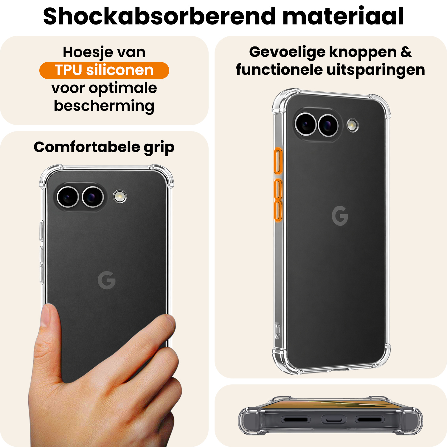Nomfy Nomfy Google Pixel 10a Hoesje Shockproof Met 2x Screenprotector