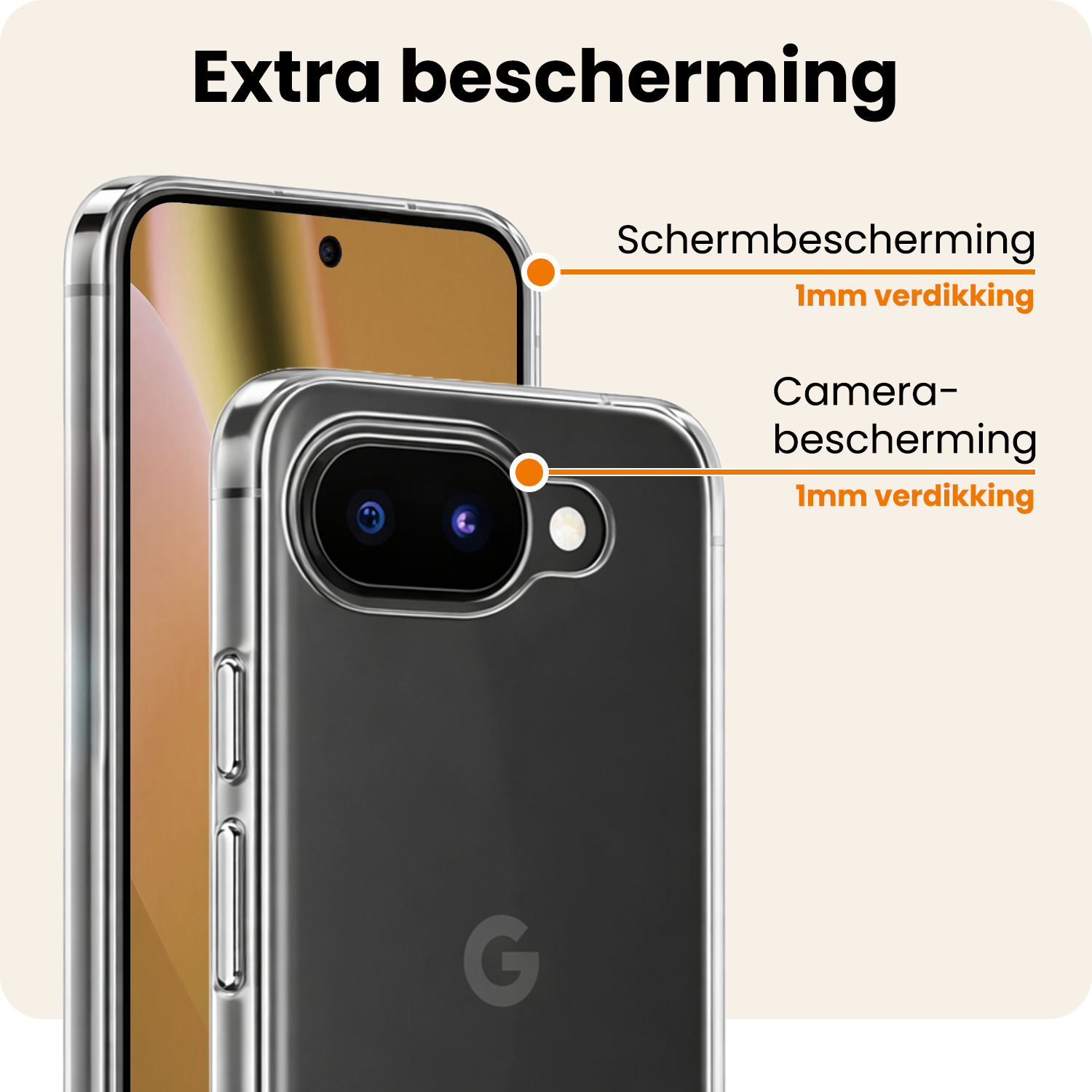 Nomfy Nomfy Google Pixel 10a Hoesje Siliconen Met Screenprotector - Transparant