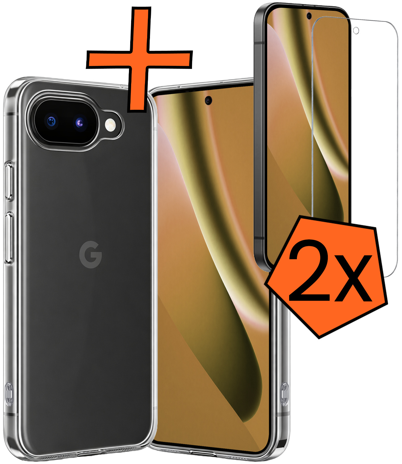 Nomfy Nomfy Google Pixel 10a Hoesje Siliconen Met 2x Screenprotector - Transparant