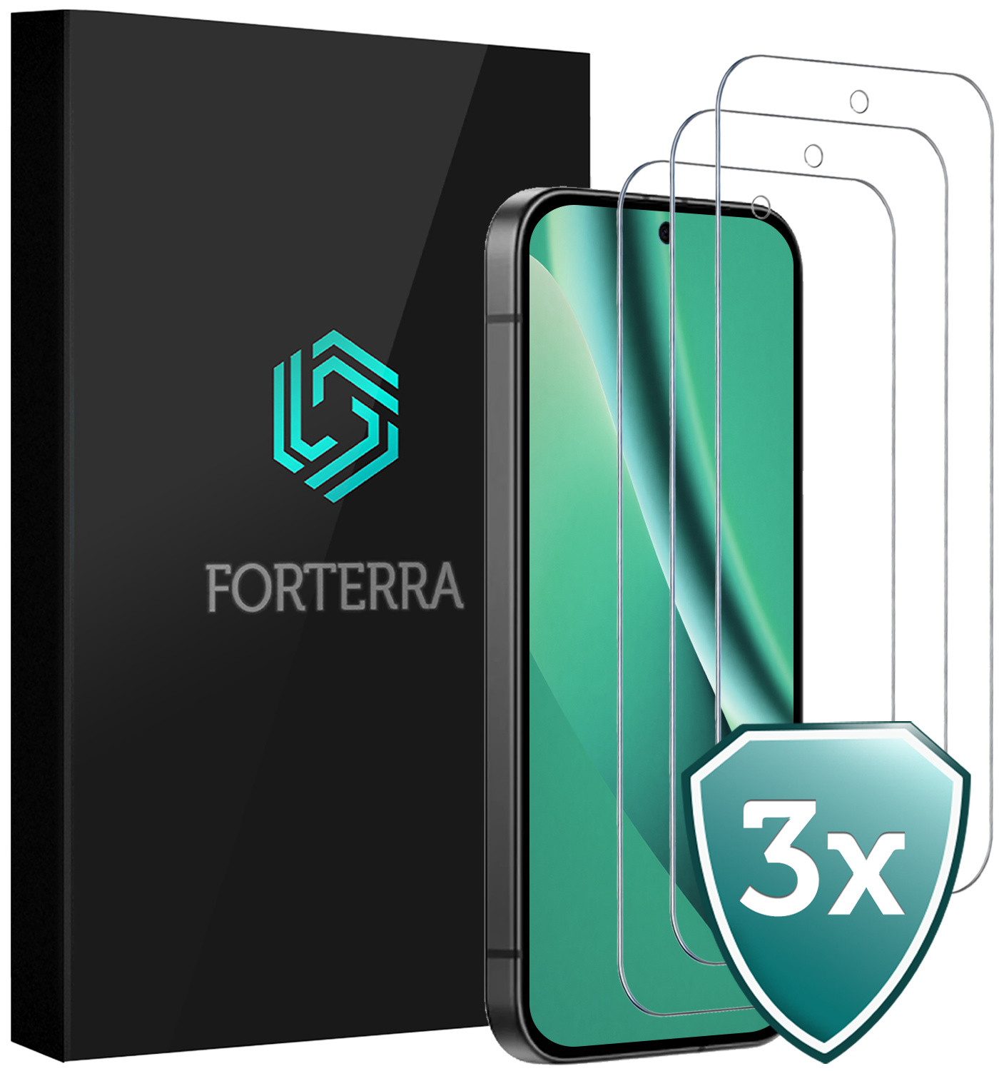 Forterra Forterra Google Pixel 10a Screenprotector Glas - 3 PACK