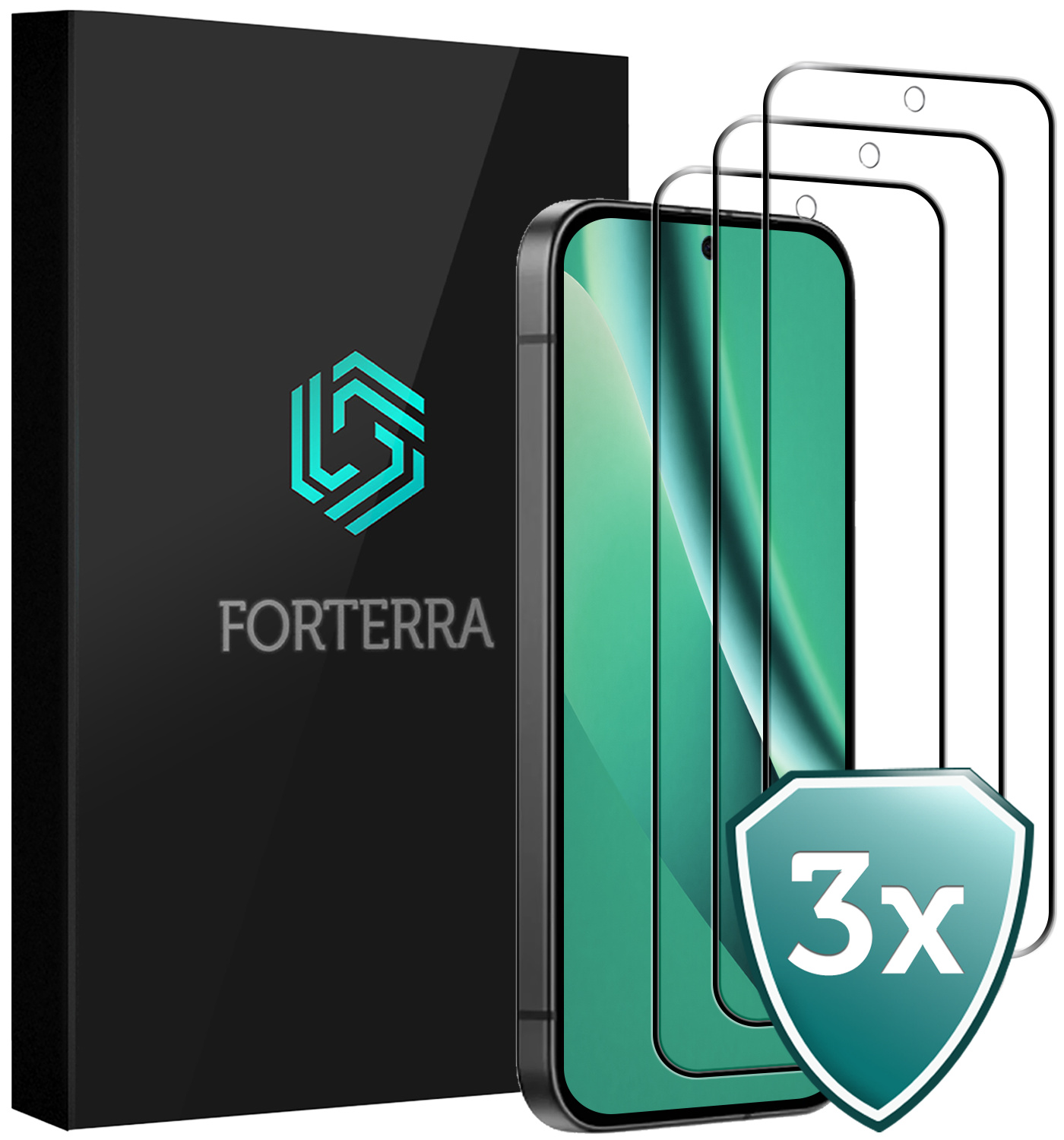 Forterra Forterra Google Pixel 10a Screenprotector Glas Full Cover - 3 PACK