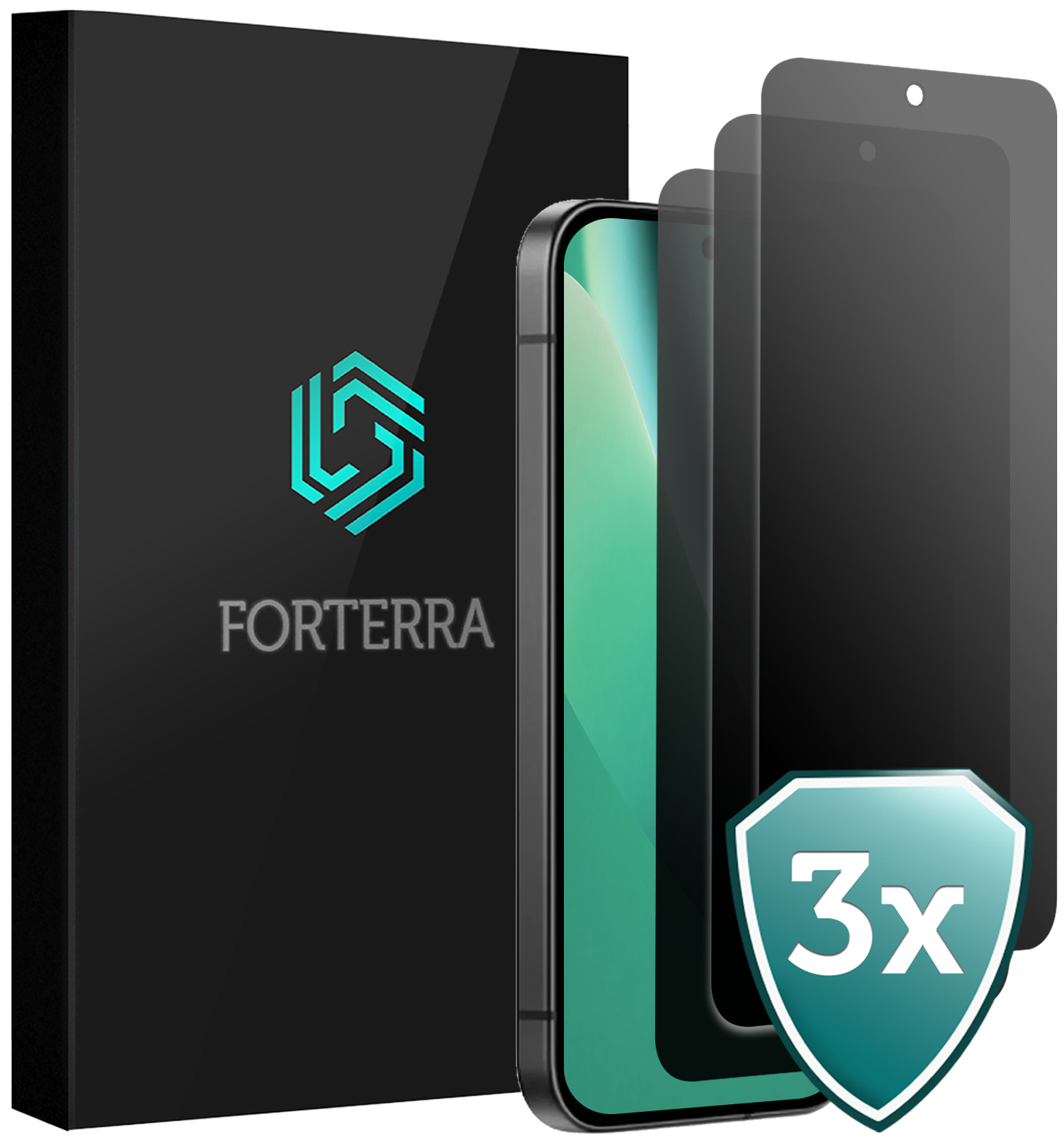 Forterra Forterra Google Pixel 10a Screenprotector Glas Privacy - 3 PACK