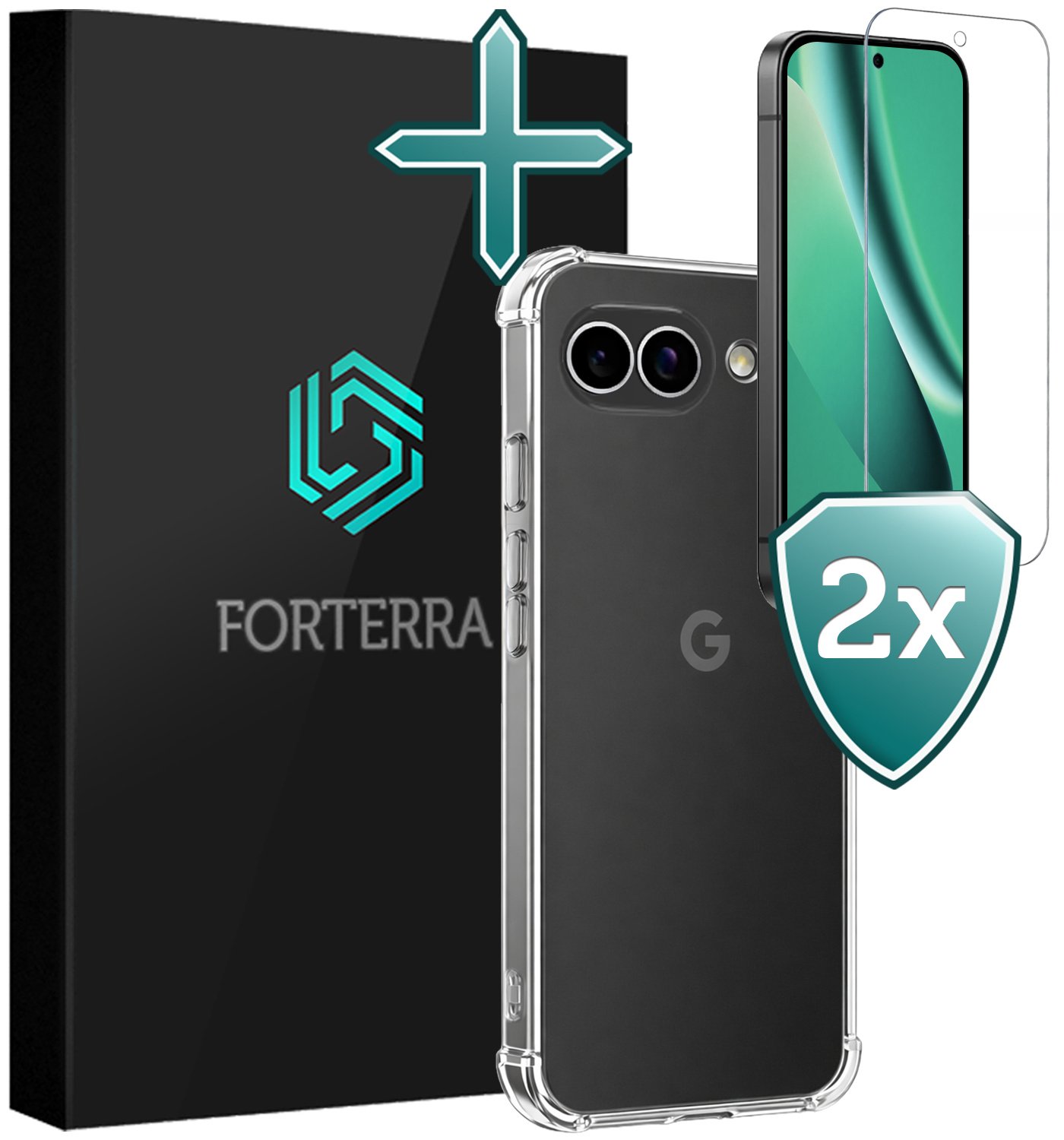 Forterra Forterra Google Pixel 10a Hoesje Shockproof Met 2x Screenprotector