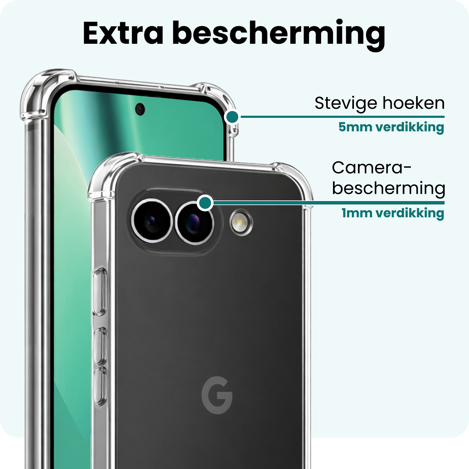 Forterra Forterra Google Pixel 10a Hoesje Shockproof Met 2x Screenprotector