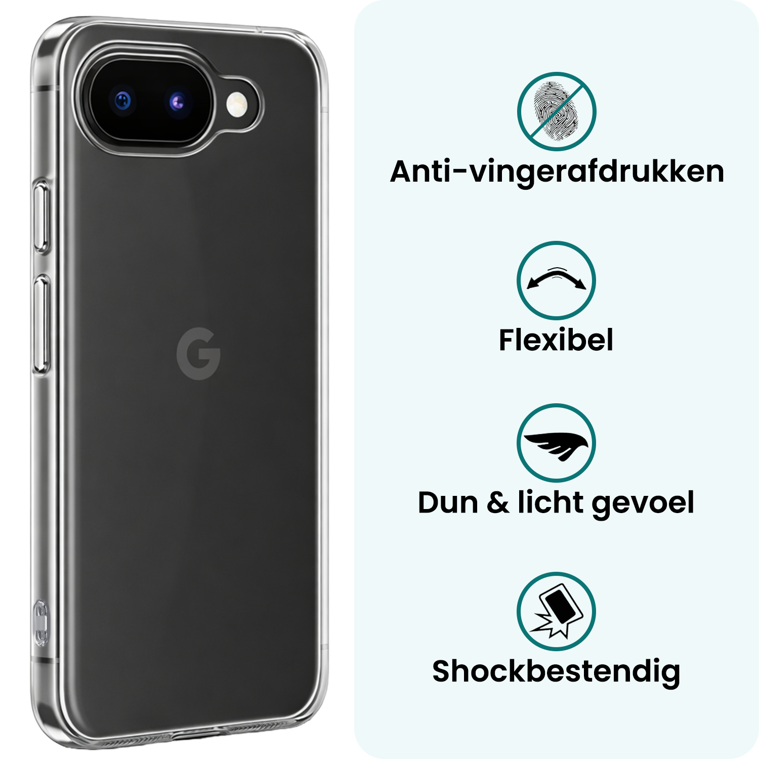 Forterra Forterra Google Pixel 10a Hoesje Siliconen - Transparant