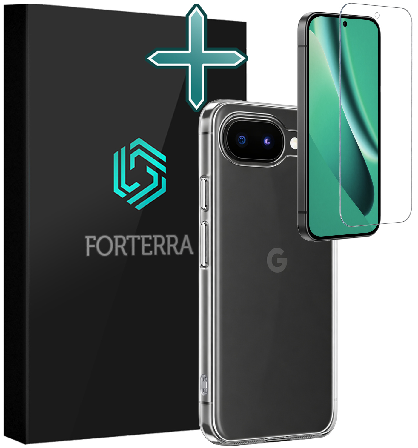 Forterra Forterra Google Pixel 10a Hoesje Siliconen Met Screenprotector - Transparant