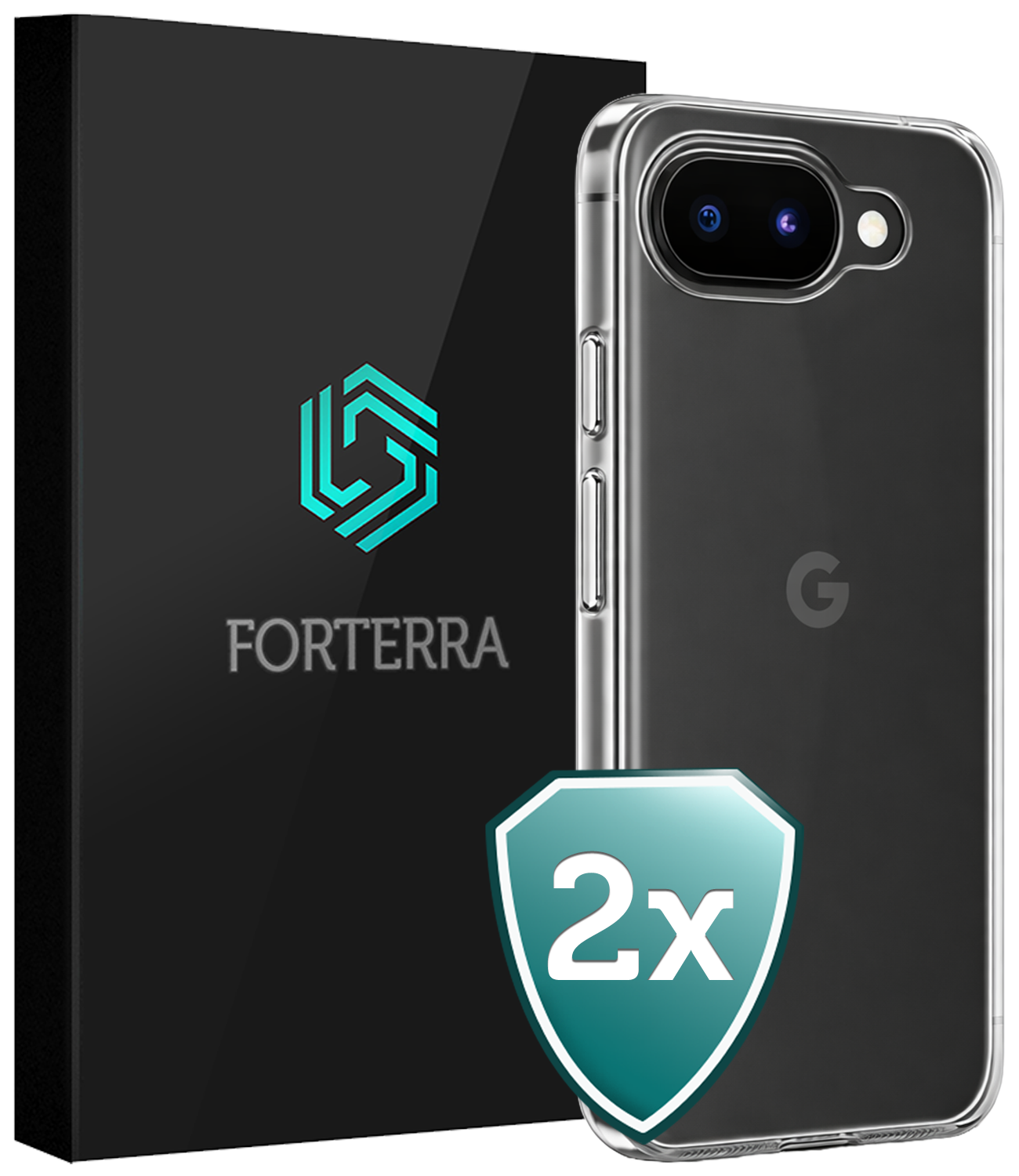 Forterra Forterra Google Pixel 10a Hoesje Siliconen - Transparant - 2 PACK