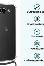 Forterra Forterra Google Pixel 9a Hoesje Transparant Shockproof Met Zwart Koord
