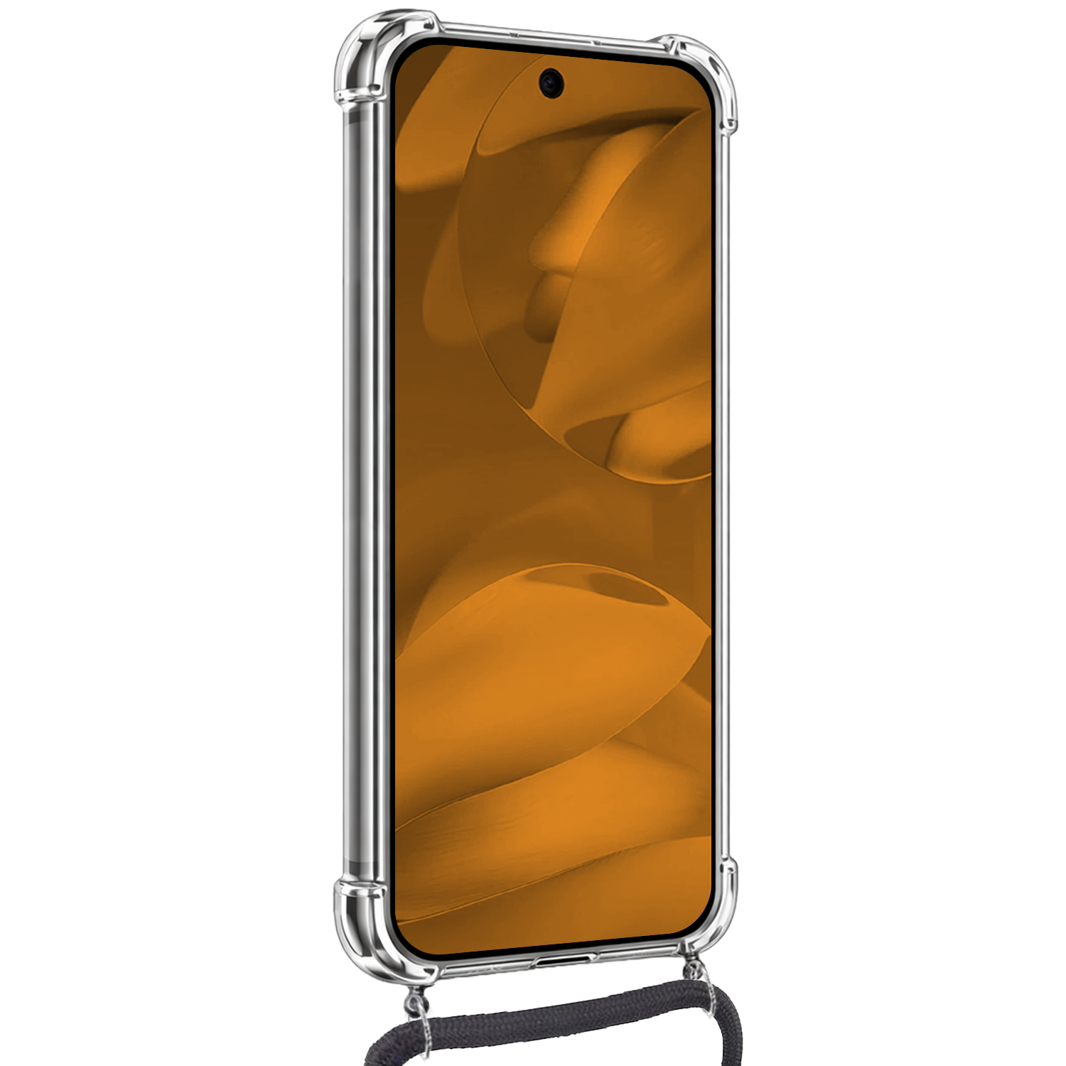 Nomfy Nomfy Google Pixel 9a Hoesje Transparant Shockproof Met Zwart Koord