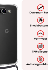 NoXx NoXx Google Pixel 9a Hoesje Transparant Shockproof Met Zwart Koord