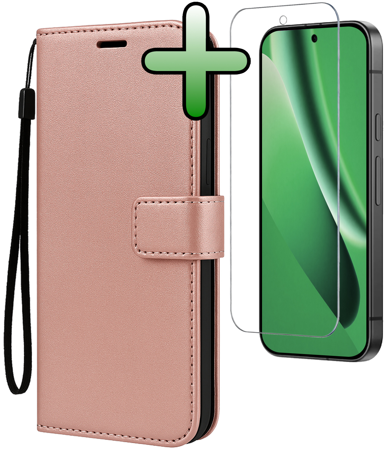 BASEY. BASEY. Google Pixel 10a Hoesje Bookcase Met Screenprotector - Rose Goud