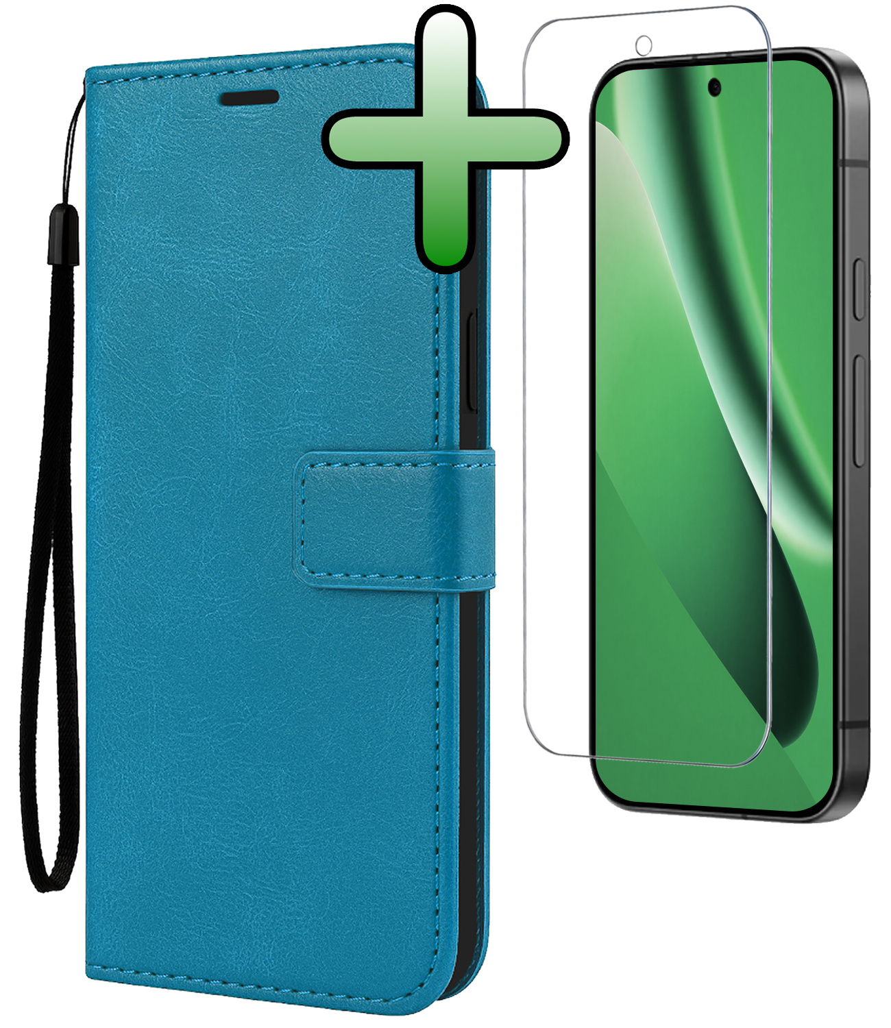 BASEY. BASEY. Google Pixel 10a Hoesje Bookcase Met Screenprotector - Turquoise