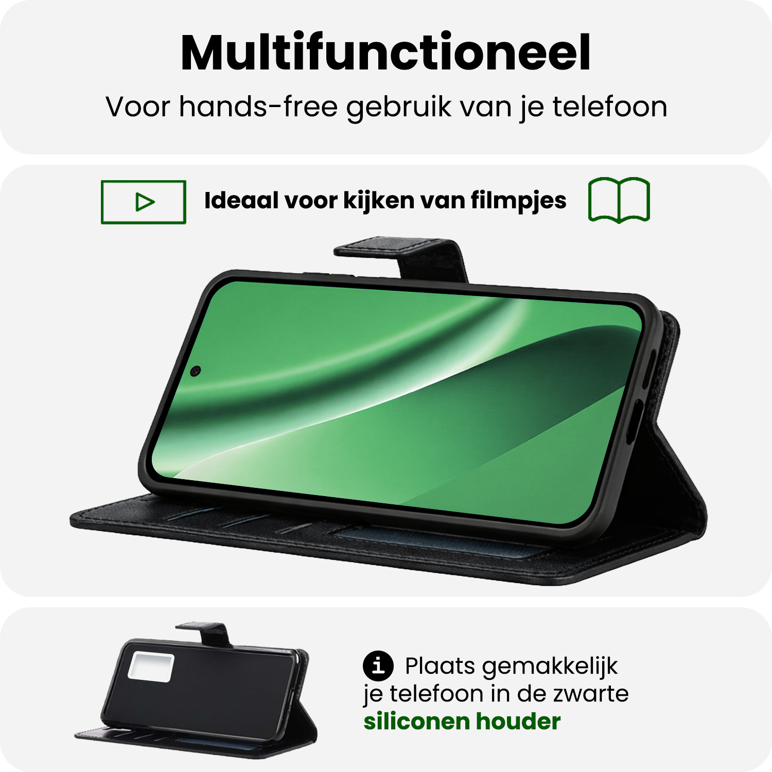 BASEY. BASEY. Google Pixel 10a Hoesje Bookcase Met Screenprotector - Zwart