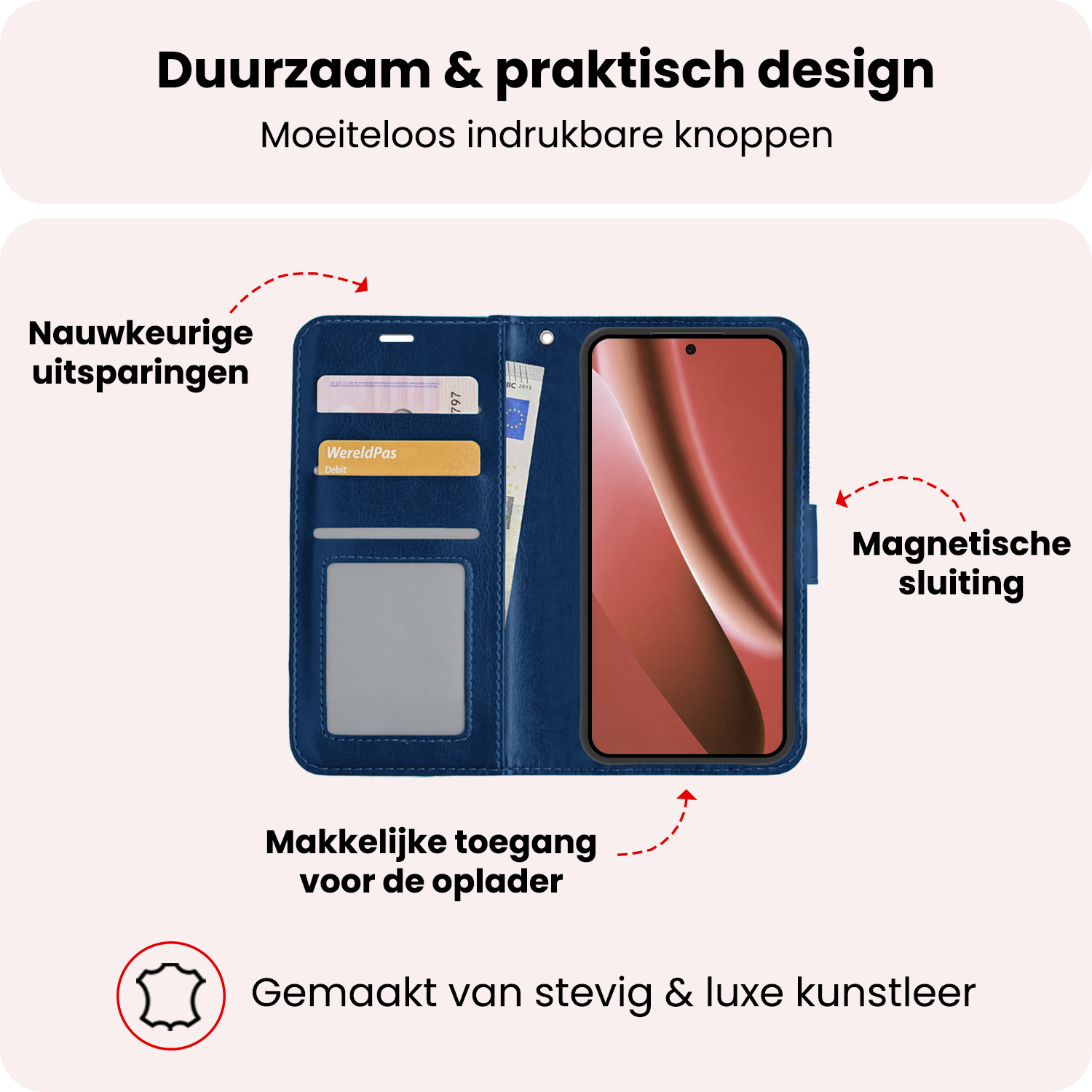 NoXx NoXx Google Pixel 10a Hoesje Bookcase Met Screenprotector - Donkerblauw