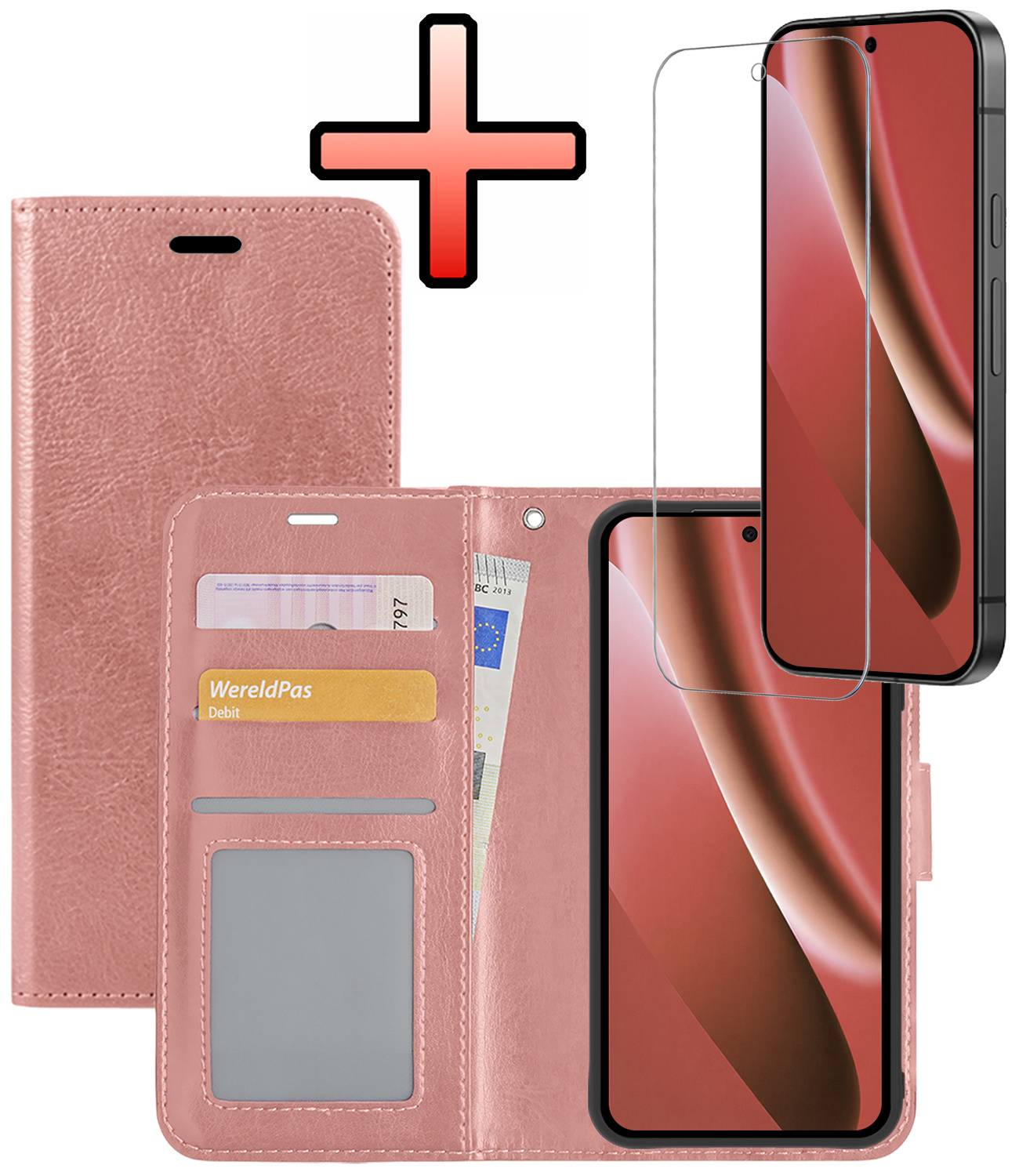 NoXx NoXx Google Pixel 10a Hoesje Bookcase Met Screenprotector - Rose Goud