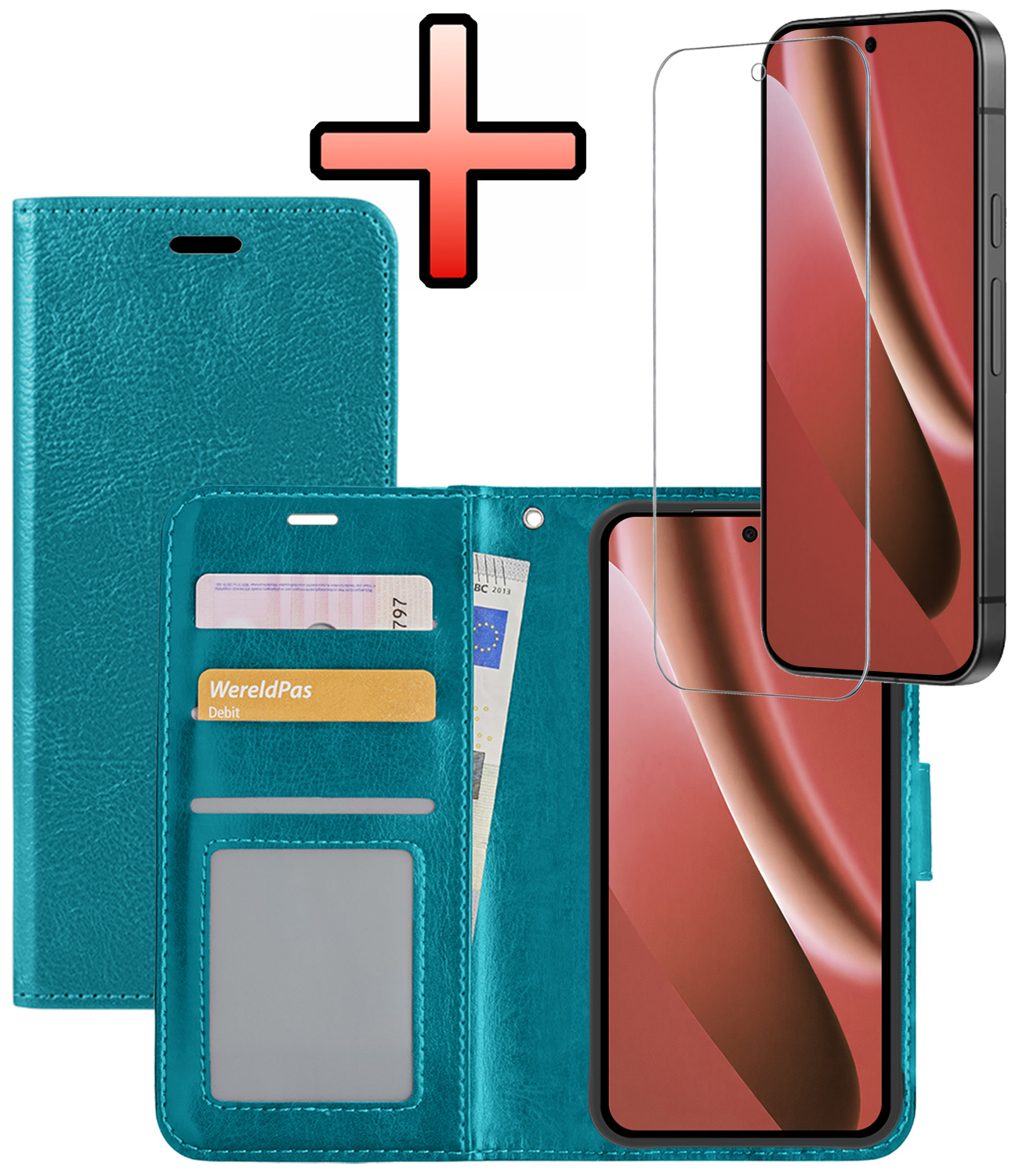 NoXx NoXx Google Pixel 10a Hoesje Bookcase Met Screenprotector - Turquoise