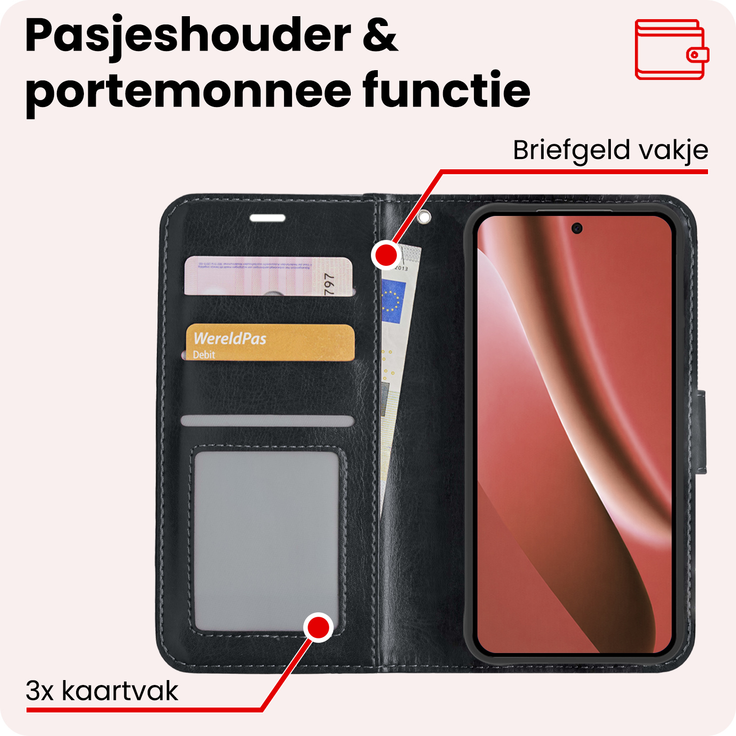 NoXx NoXx Google Pixel 10a Hoesje Bookcase Met Screenprotector - Zwart