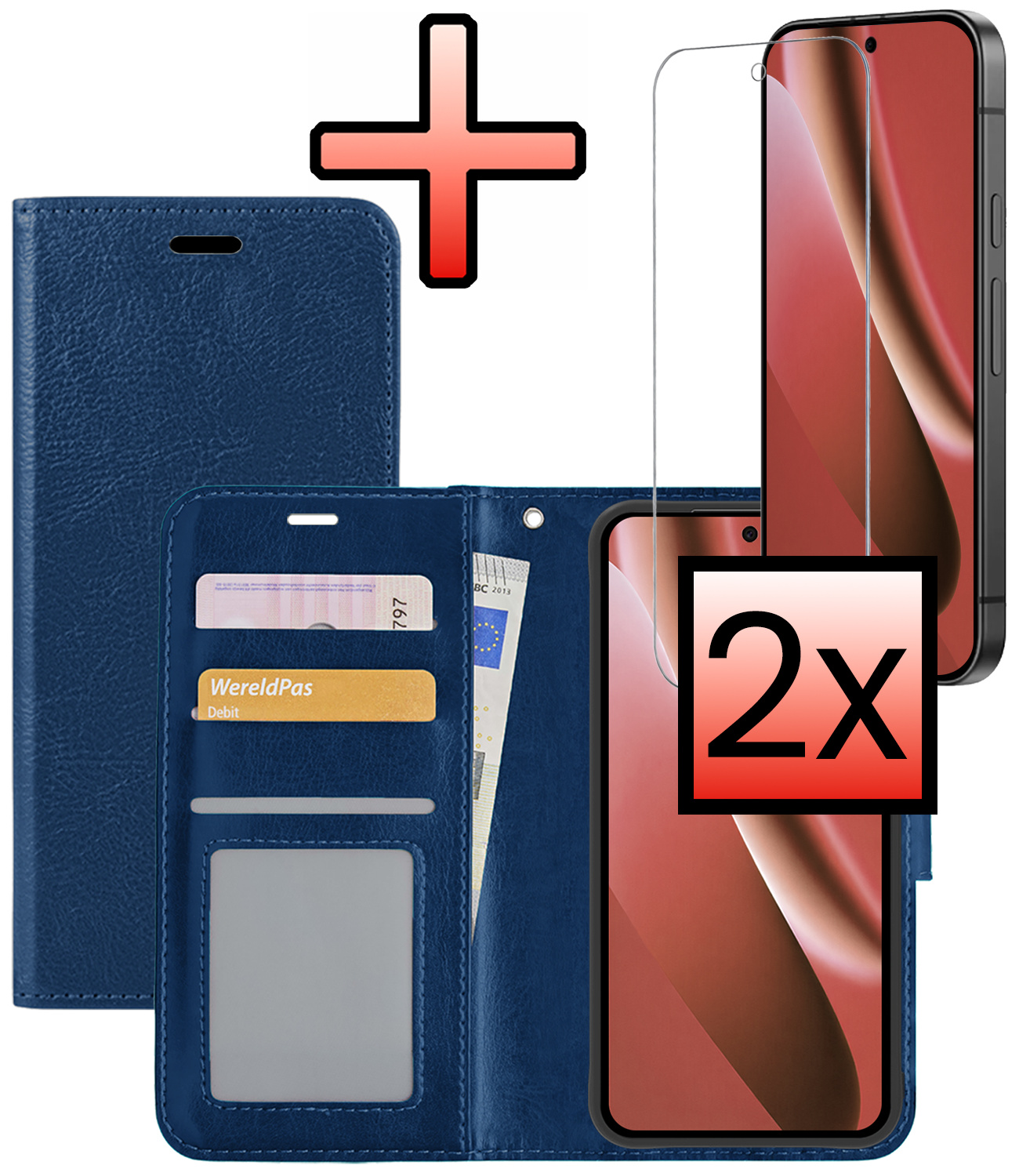 NoXx NoXx Google Pixel 10a Hoesje Bookcase Met 2x Screenprotector - Donkerblauw