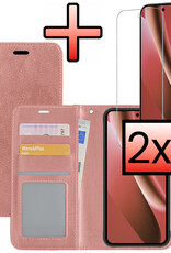 NoXx NoXx Google Pixel 10a Hoesje Bookcase Met 2x Screenprotector - Rose Goud