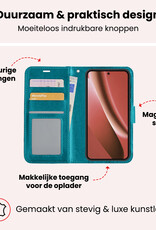 NoXx NoXx Google Pixel 10a Hoesje Bookcase Met 2x Screenprotector - Turquoise