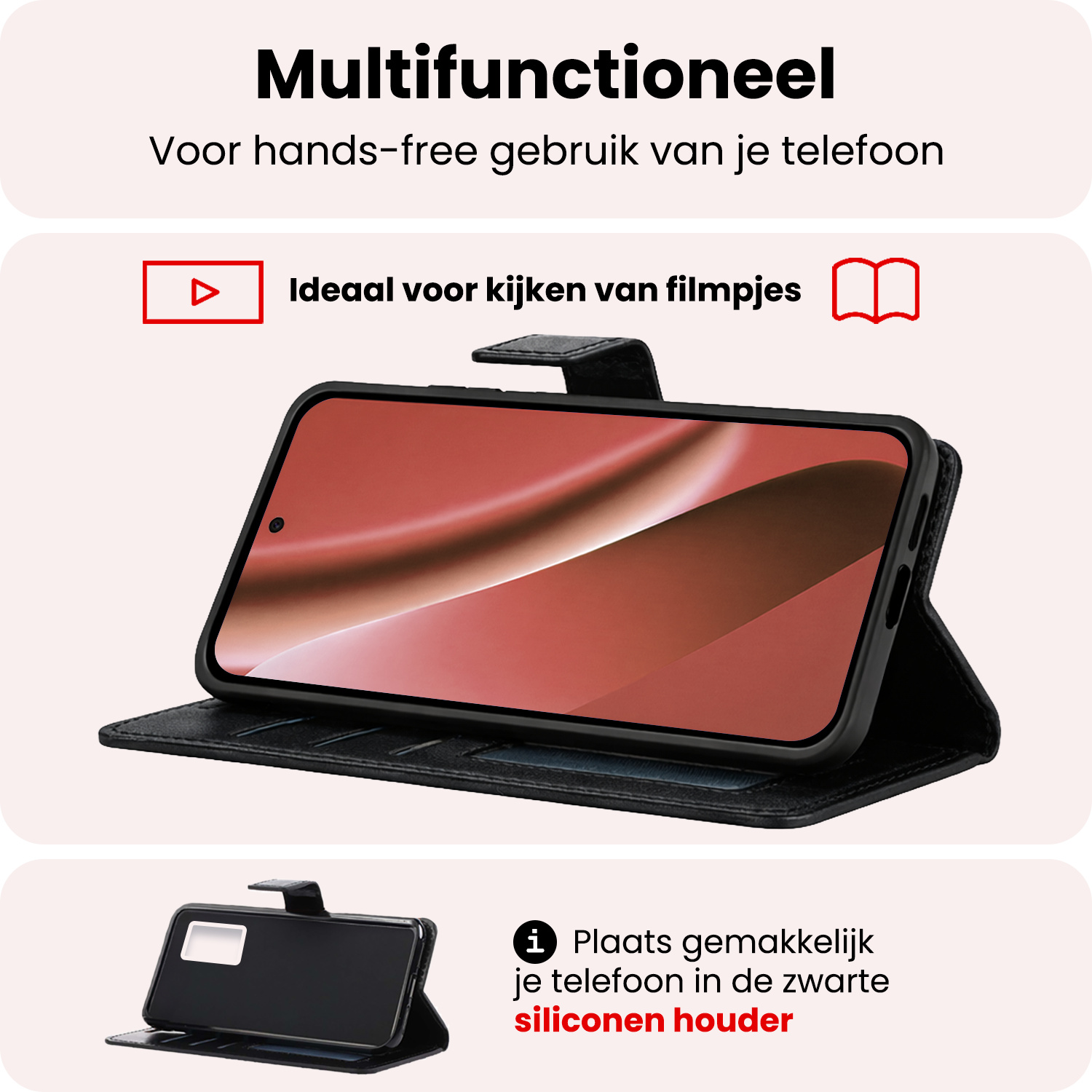 NoXx NoXx Google Pixel 10a Hoesje Bookcase Met 2x Screenprotector - Zwart