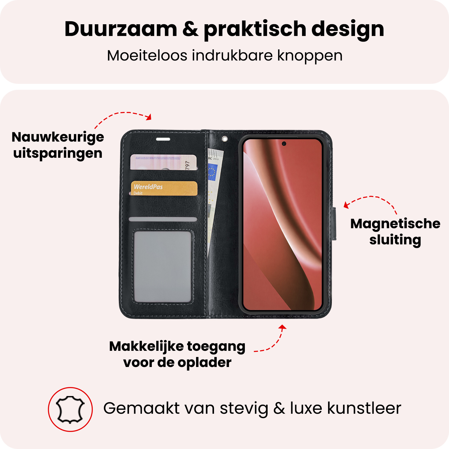 NoXx NoXx Google Pixel 10a Hoesje Bookcase Met 2x Screenprotector - Zwart