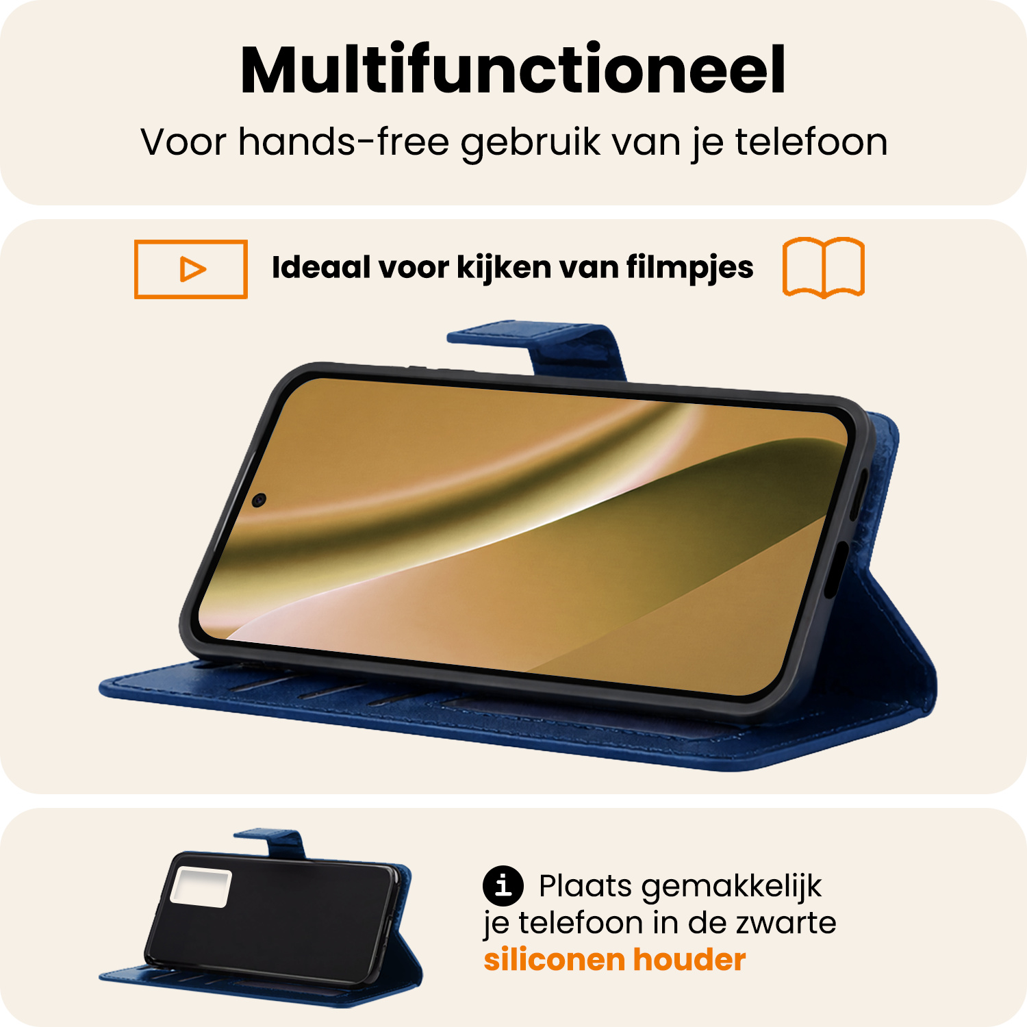 Nomfy Nomfy Google Pixel 10a Hoesje Bookcase - Donkerblauw