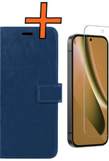 Nomfy Nomfy Google Pixel 10a Hoesje Bookcase Met Screenprotector - Donkerblauw