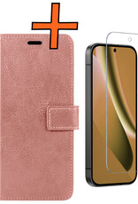 Nomfy Nomfy Google Pixel 10a Hoesje Bookcase Met Screenprotector - Rose Goud
