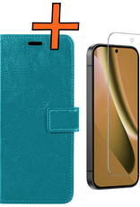 Nomfy Nomfy Google Pixel 10a Hoesje Bookcase Met Screenprotector - Turquoise