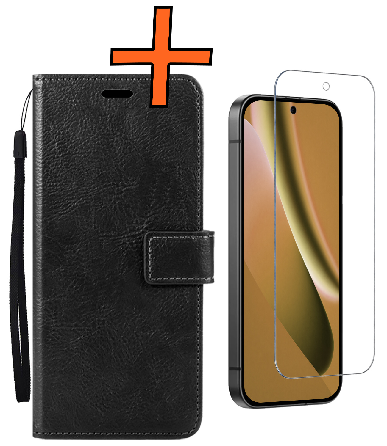 Nomfy Nomfy Google Pixel 10a Hoesje Bookcase Met Screenprotector - Zwart