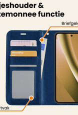 Nomfy Nomfy Google Pixel 10a Hoesje Bookcase Met 2x Screenprotector - Donkerblauw