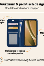 Nomfy Nomfy Google Pixel 10a Hoesje Bookcase Met 2x Screenprotector - Donkerblauw