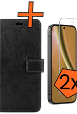 Nomfy Nomfy Google Pixel 10a Hoesje Bookcase Met 2x Screenprotector - Zwart