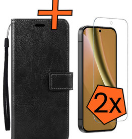 Nomfy Nomfy Google Pixel 10a Hoesje Bookcase Met 2x Screenprotector - Zwart